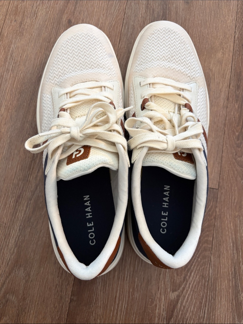 Cole Haan Grand Crosscourt Winner Sneakers - Cream & Blue size 13 - Picture 4 of 7